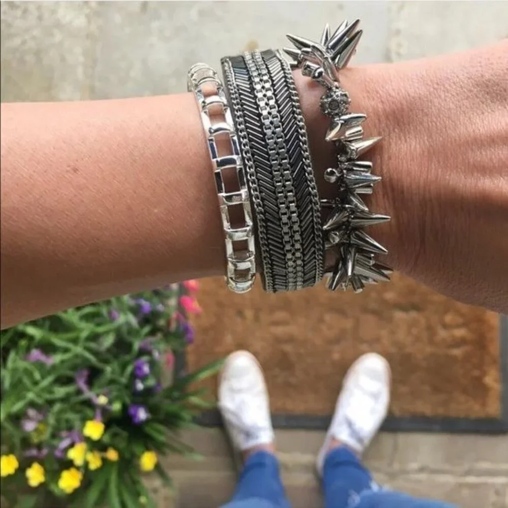 💜 Stella & Dot Cage Cuff Silver Brand New!
